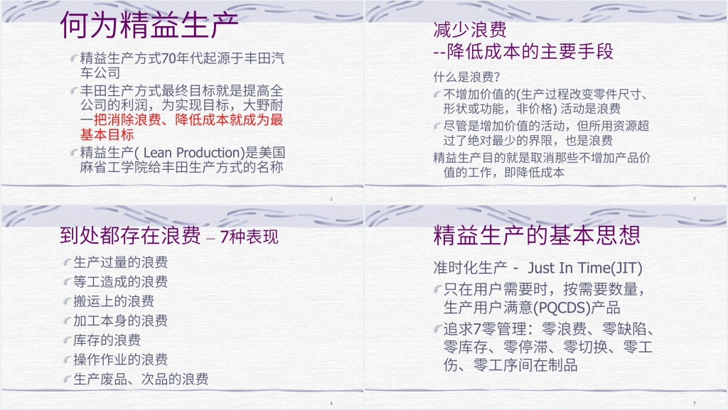 丰田式生产管理-(JIT)精益生产方式PPT培训教材 丰田式生产管理-(JIT)精益生产方式PPT培训教材