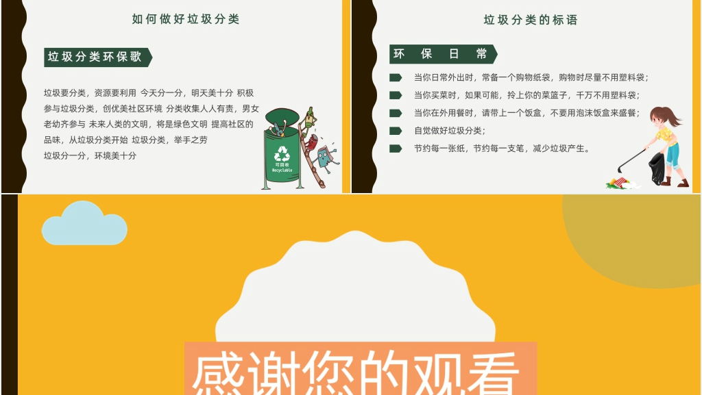 学校开展垃圾分类从我做起活动PPT模板 学校开展垃圾分类从我做起活动PPT模板