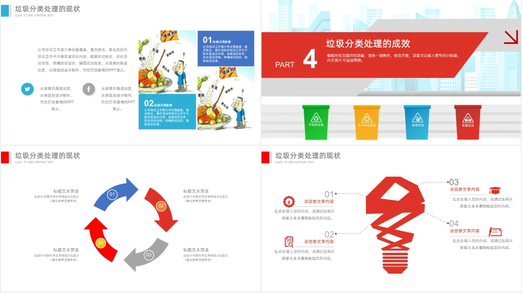 健康生活创建绿色家园垃圾分类PPT模板 健康生活创建绿色家园垃圾分类PPT模板