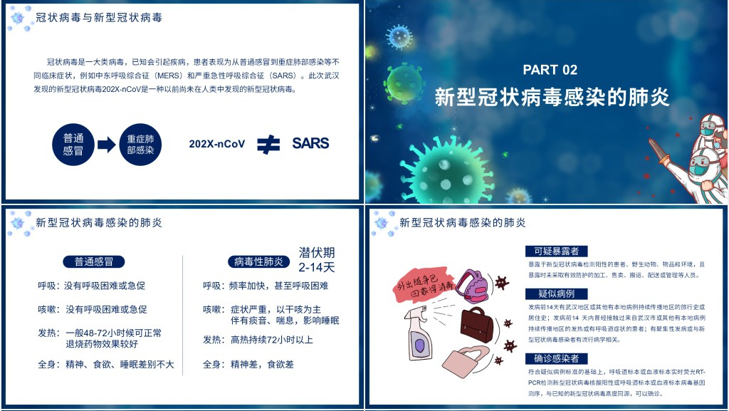 卡通风开学第一课观后感防疫情PPT模板 卡通风开学第一课观后感防疫情PPT模板