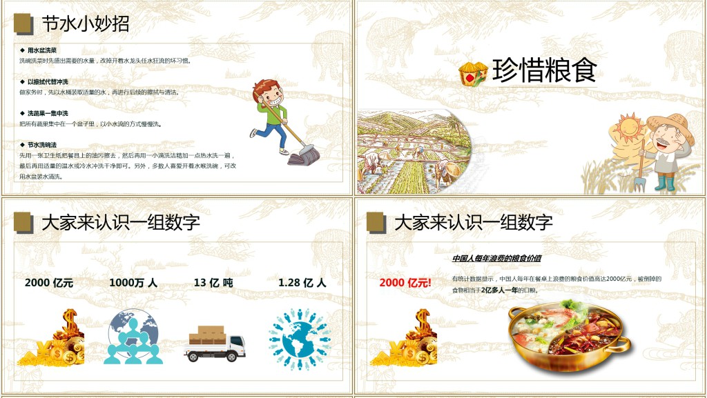 节约用水珍惜粮食主题班PPT课件 节约用水珍惜粮食主题班PPT课件