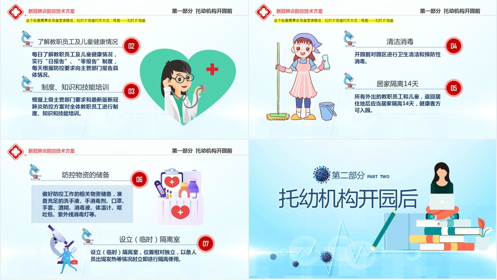 简洁托幼机构防疫指南知识培训方案PPT模板 简洁托幼机构防疫指南知识培训方案PPT模板