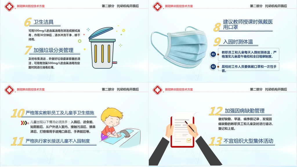 简洁托幼机构防疫指南知识培训方案PPT模板 简洁托幼机构防疫指南知识培训方案PPT模板