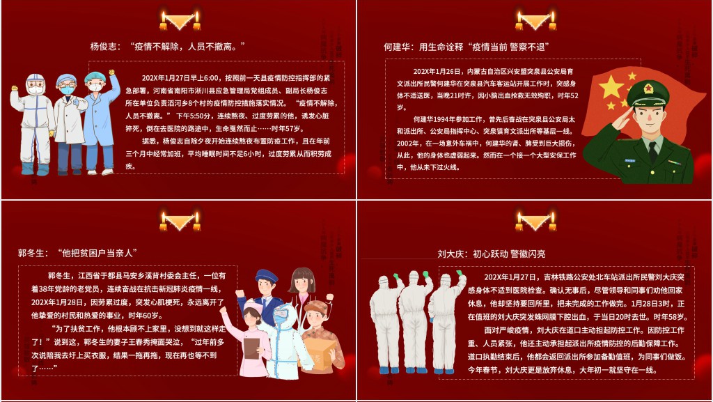 党政风纪念抗疫牺牲的烈士PPT模板 党政风纪念抗疫牺牲的烈士PPT模板