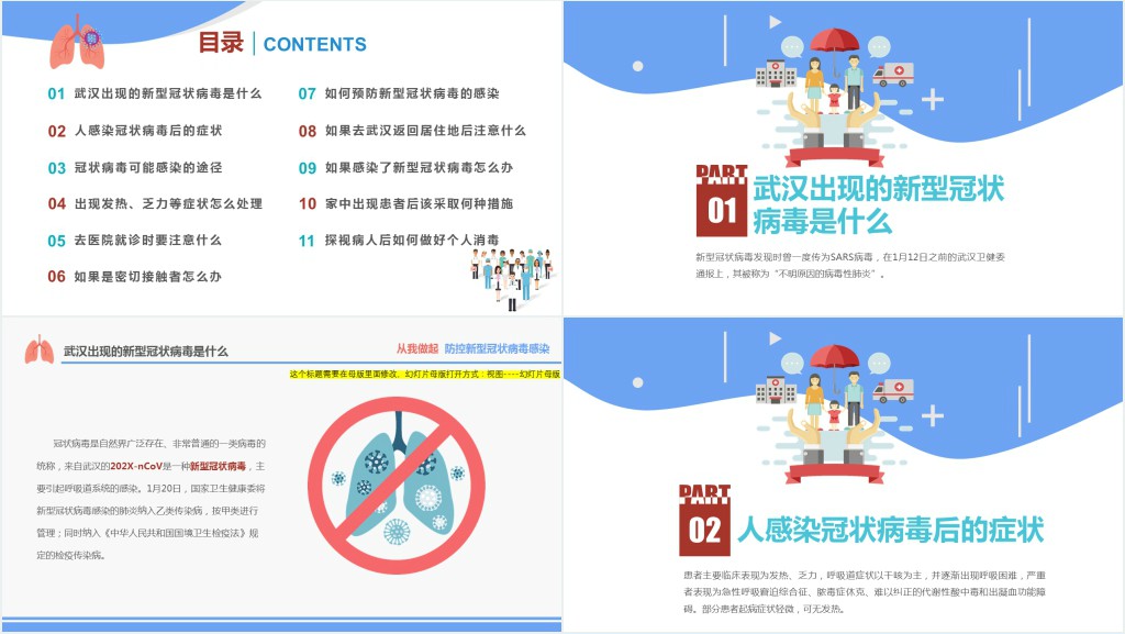 卡通风2020年疫情结束后预防新型冠状病毒PPT模板 卡通风2020年疫情结束后预防新型冠状病毒PPT模板