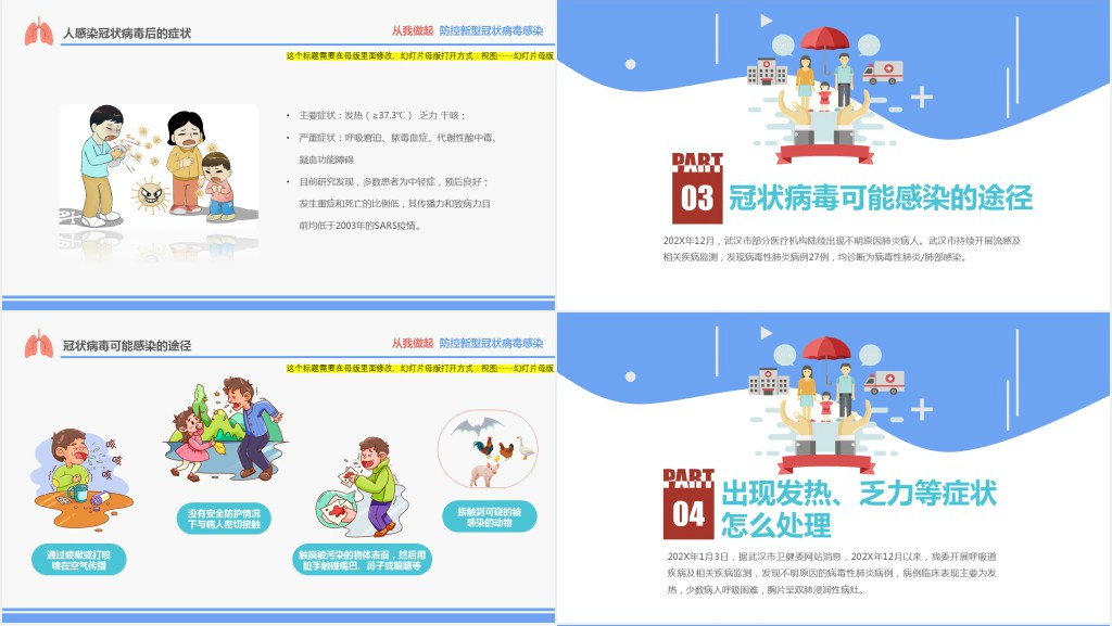 卡通风2020年疫情结束后预防新型冠状病毒PPT模板 卡通风2020年疫情结束后预防新型冠状病毒PPT模板