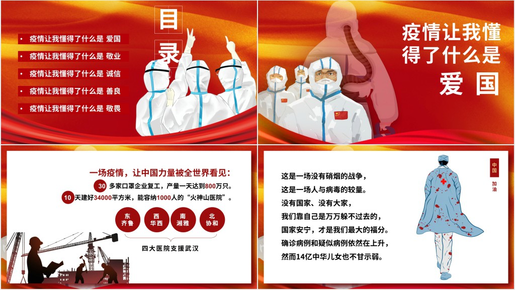 卡通风面对疫情过后的个人感言PPT模板 卡通风面对疫情过后的个人感言PPT模板