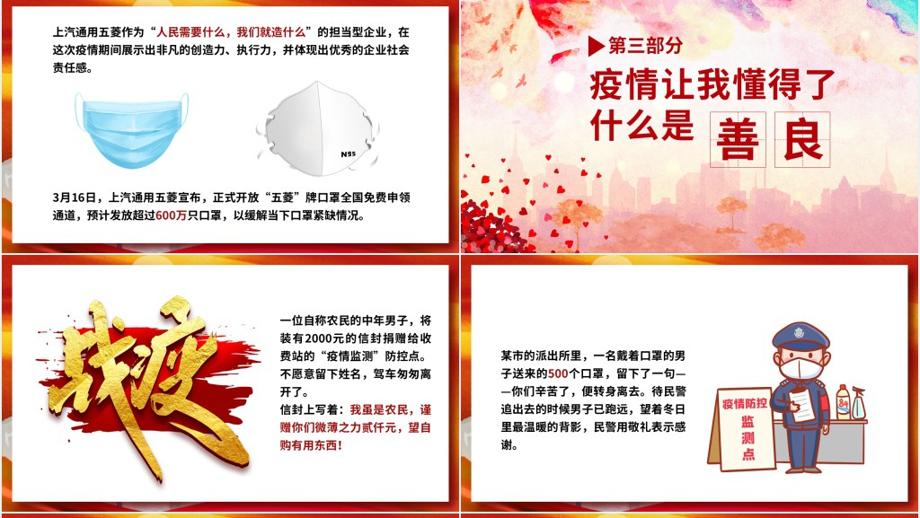 卡通风面对疫情过后的个人感言PPT模板 卡通风面对疫情过后的个人感言PPT模板
