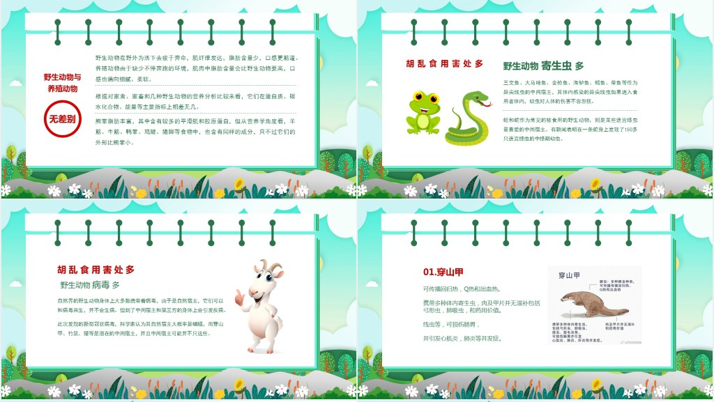 卡通风抗击疫情保护动物拒绝野味主题班会PPT课件 卡通风抗击疫情保护动物拒绝野味主题班会PPT课件
