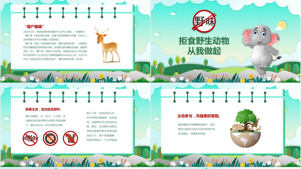 卡通风抗击疫情保护动物拒绝野味主题班会PPT课件 卡通风抗击疫情保护动物拒绝野味主题班会PPT课件