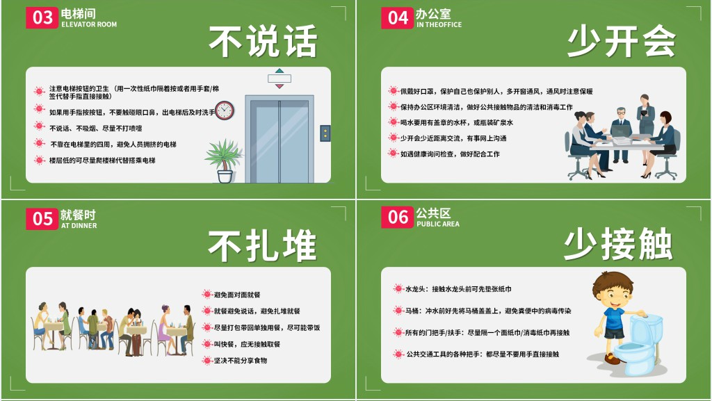 卡通风疫情复工手册及员工防护守则PPT模板 卡通风疫情复工手册及员工防护守则PPT模板