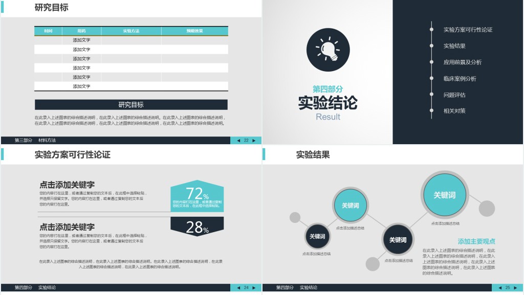 偏平化生物医学毕业论文答辩PPT模板 偏平化生物医学毕业论文答辩PPT模板