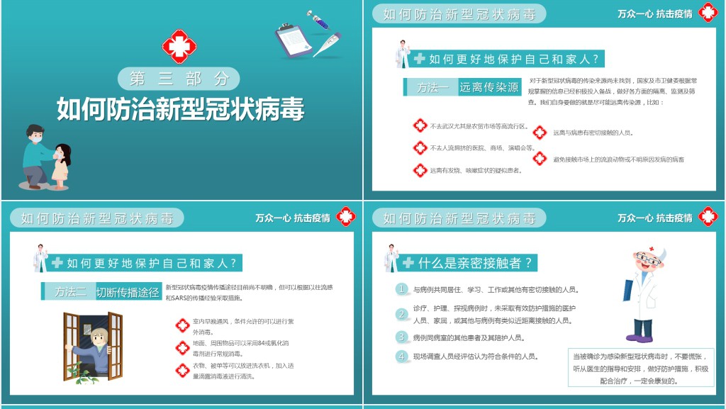 简洁教师疫情复学防护感染指南PPT模板 简洁教师疫情复学防护感染指南PPT模板