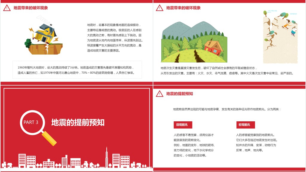 地震科普地震自救指南PPT模板 地震科普地震自救指南PPT模板