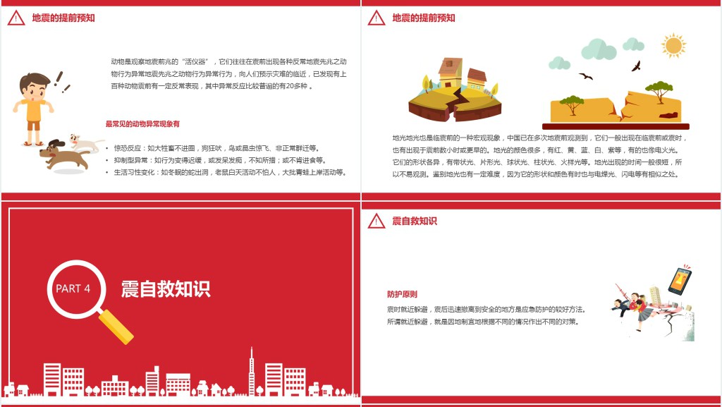 地震科普地震自救指南PPT模板 地震科普地震自救指南PPT模板
