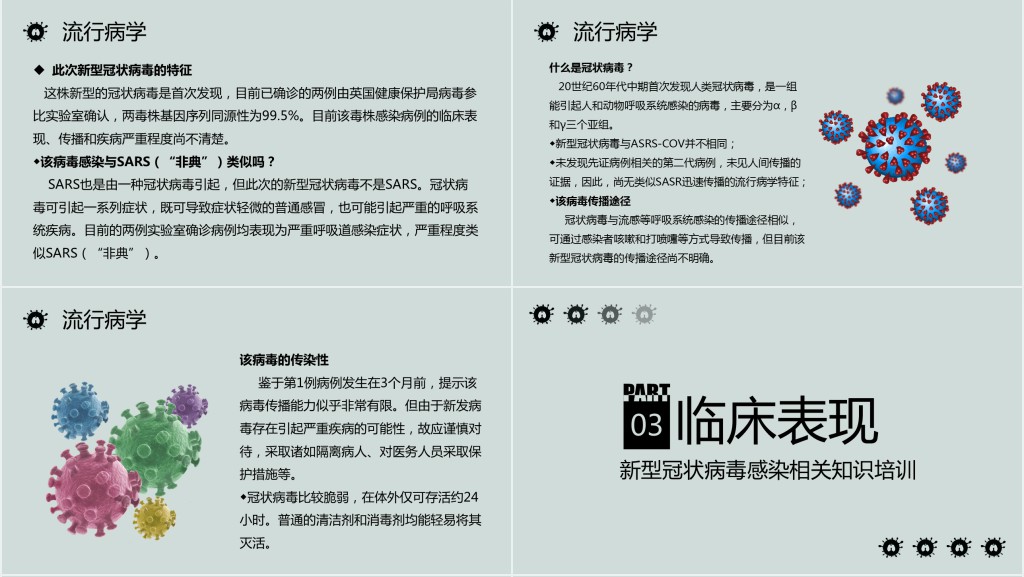 简洁新冠疫情防控培训PPT模板 简洁新冠疫情防控培训PPT模板