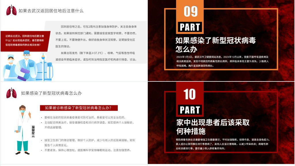 深红色新型冠状病毒小学生科普PPT课件