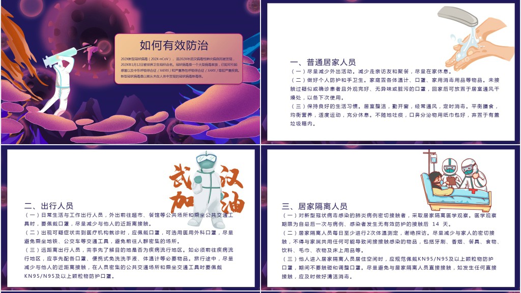 疫情防控知识宣传PPT模板 疫情防控知识宣传PPT模板