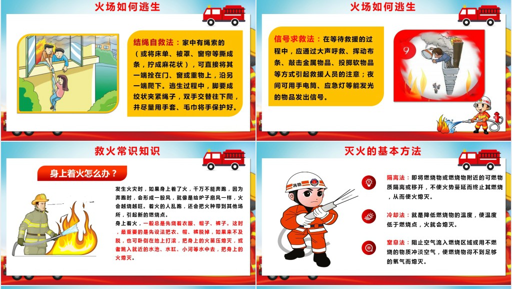 119消防安全学习知识PPT模板 119消防安全学习知识PPT模板