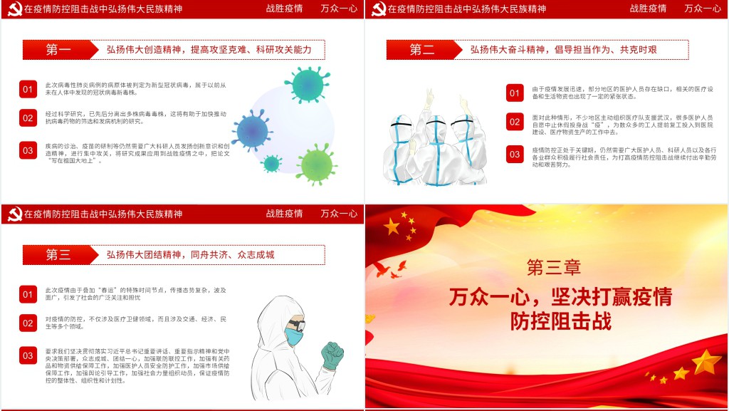 党政风关于战胜疫情的思想汇报PPT党课 党政风关于战胜疫情的思想汇报PPT党课