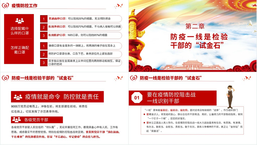 党政风疫情防控阻击战一线PPT党课 党政风疫情防控阻击战一线PPT党课