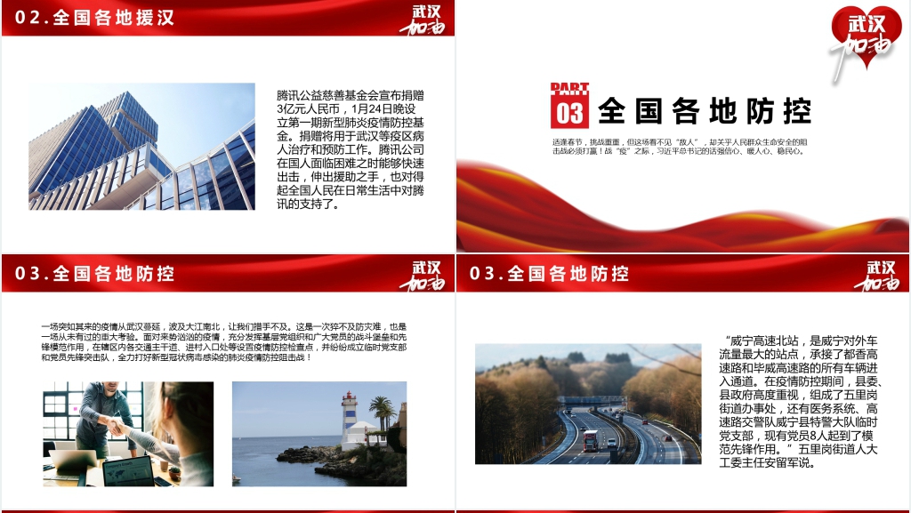 红色中国加油武汉加油共战疫情PPT 红色中国加油武汉加油共战疫情PPT