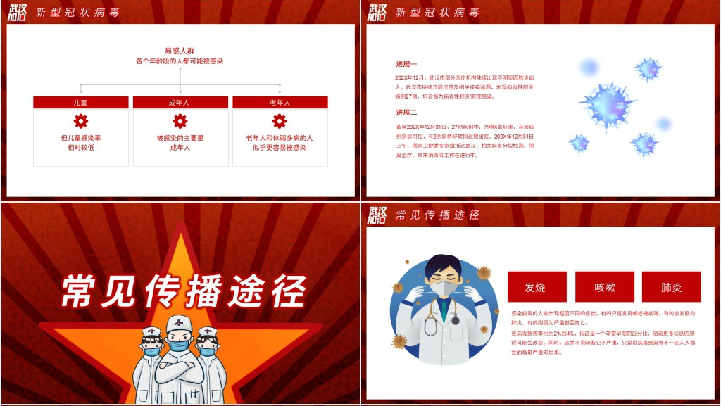 卡通风科学防治新冠疫情PPT模板 卡通风科学防治新冠疫情PPT模板
