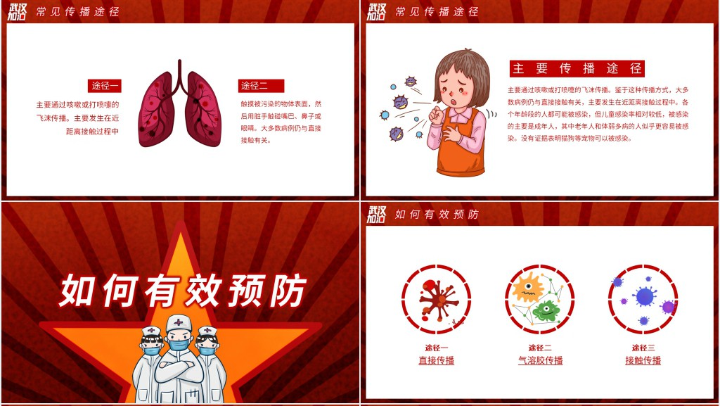 卡通风科学防治新冠疫情PPT模板 卡通风科学防治新冠疫情PPT模板