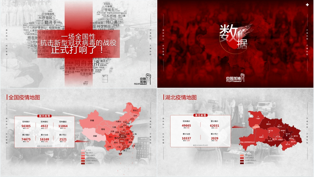 红色红色武汉加油抗击疫情PPT 红色红色武汉加油抗击疫情PPT