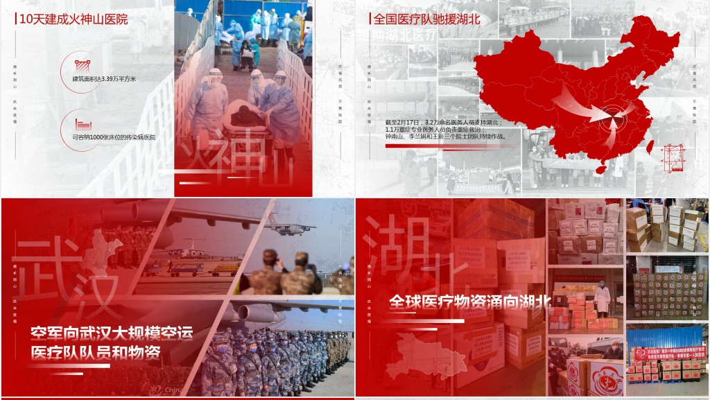 红色红色武汉加油抗击疫情PPT 红色红色武汉加油抗击疫情PPT