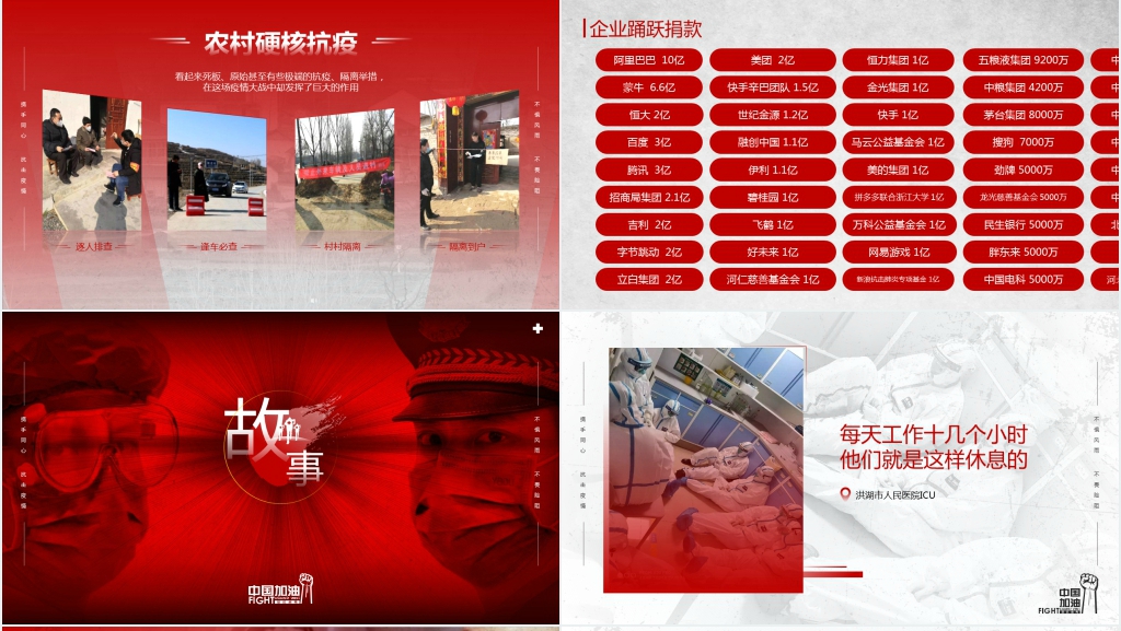 红色红色武汉加油抗击疫情PPT 红色红色武汉加油抗击疫情PPT