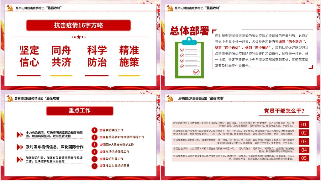 党政风疫情防控文件学习PPT党课 党政风疫情防控文件学习PPT党课