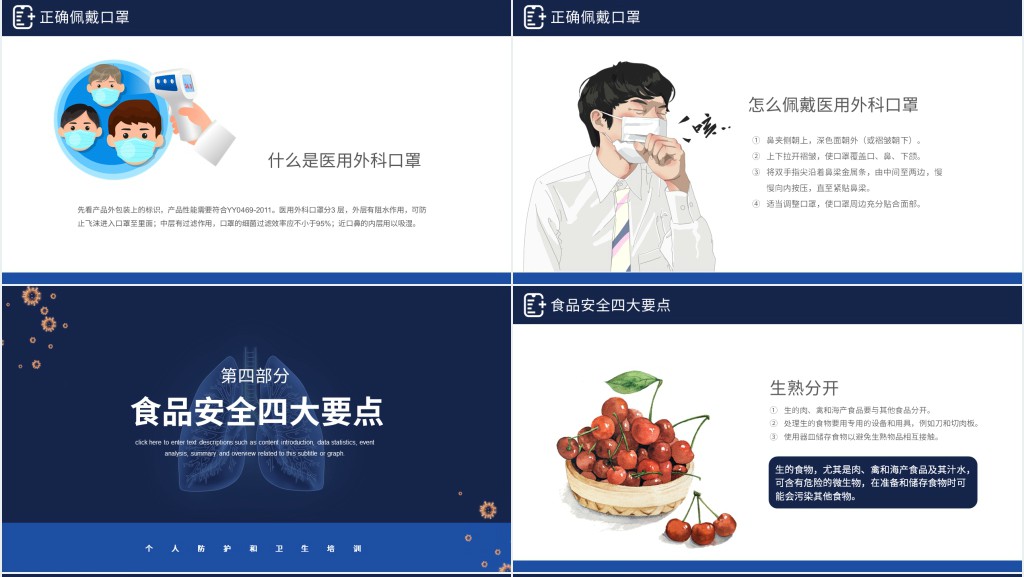蓝色卡通风员工疫情防护手册PPT模板 蓝色卡通风员工疫情防护手册PPT模板