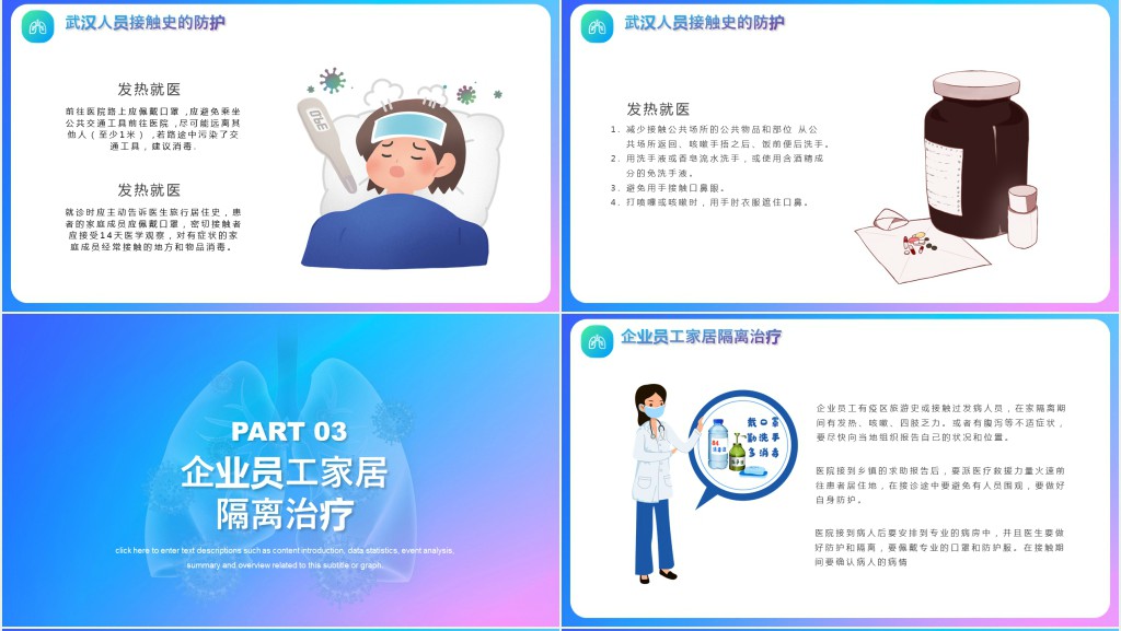 蓝色公司员工如何预防冠状病毒PPT模板 蓝色公司员工如何预防冠状病毒PPT模板