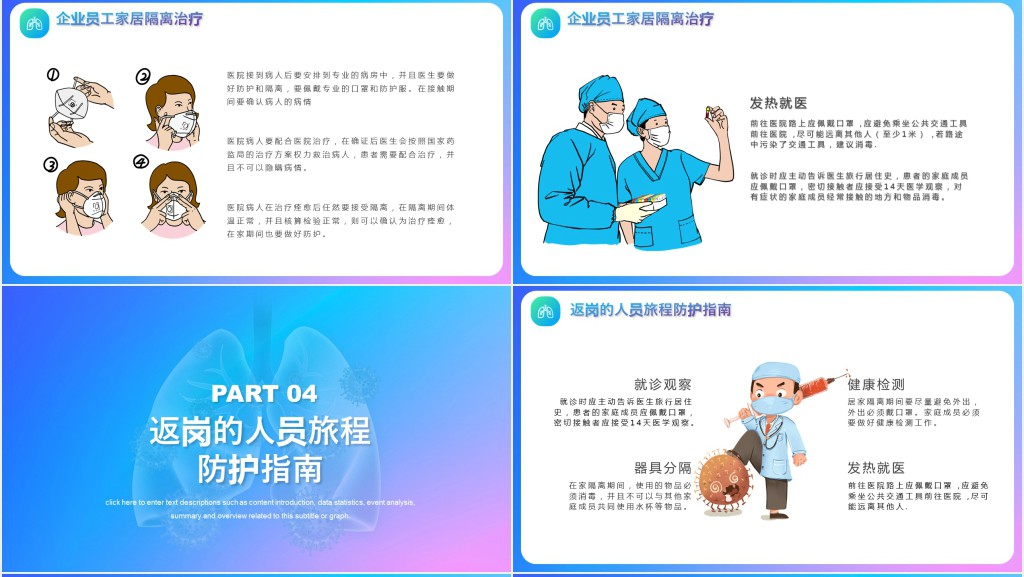 蓝色公司员工如何预防冠状病毒PPT模板 蓝色公司员工如何预防冠状病毒PPT模板