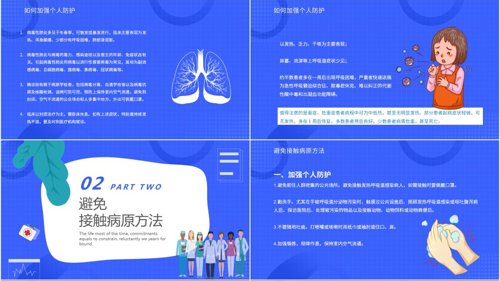 实用科学预防新冠肺炎知识PPT模板 实用科学预防新冠肺炎知识PPT模板