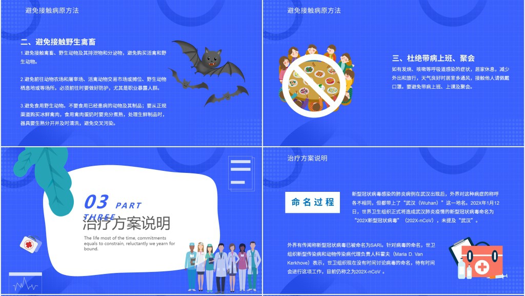 实用科学预防新冠肺炎知识PPT模板 实用科学预防新冠肺炎知识PPT模板