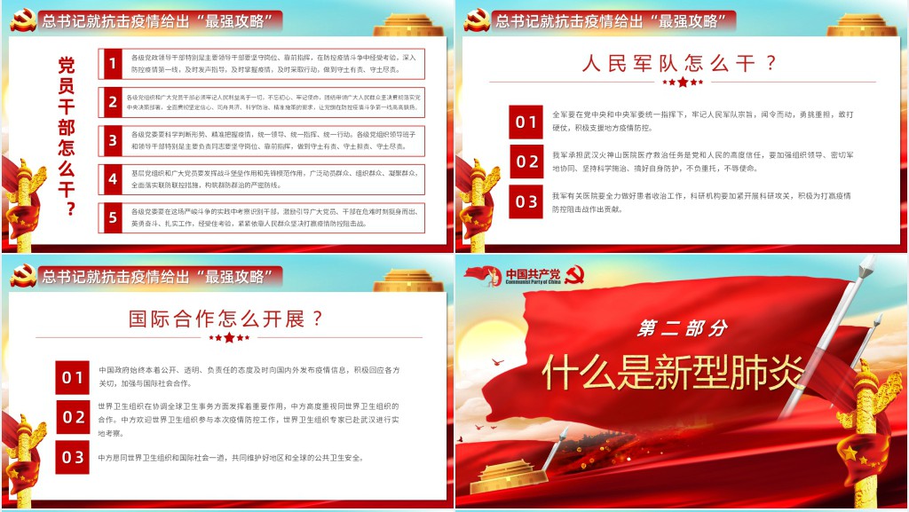 党政风团委抗击疫情工作总结PPT党课 党政风团委抗击疫情工作总结PPT党课