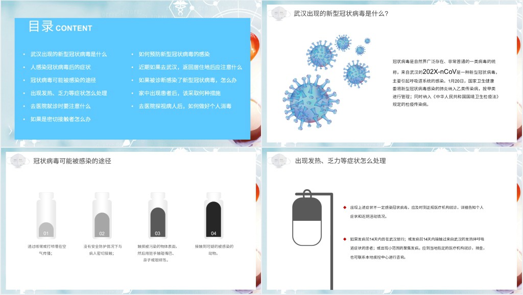大学生预防新冠状病毒PPT模板 大学生预防新冠状病毒PPT模板