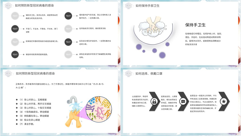 大学生预防新冠状病毒PPT模板 大学生预防新冠状病毒PPT模板