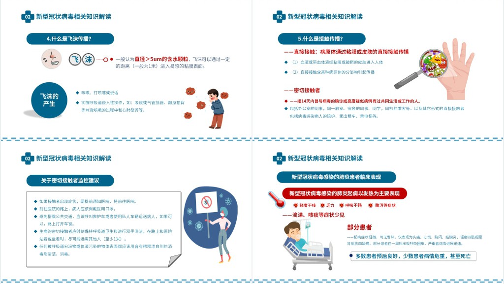 卡通风新冠状病毒返岗预防指南PPT模板 卡通风新冠状病毒返岗预防指南PPT模板