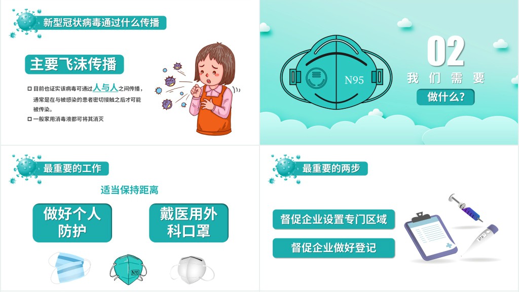 疫情复工企业员工培训PPT模板