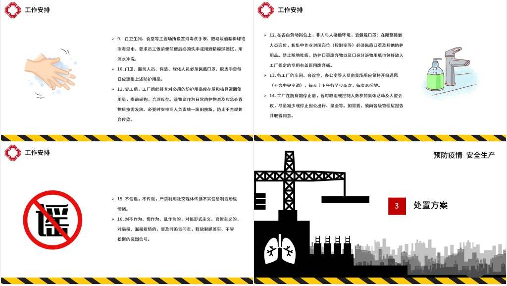新冠工厂复工防疫预案PPT模板 新冠工厂复工防疫预案PPT模板