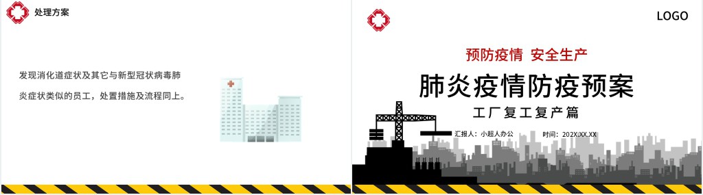 新冠工厂复工防疫预案PPT模板 新冠工厂复工防疫预案PPT模板