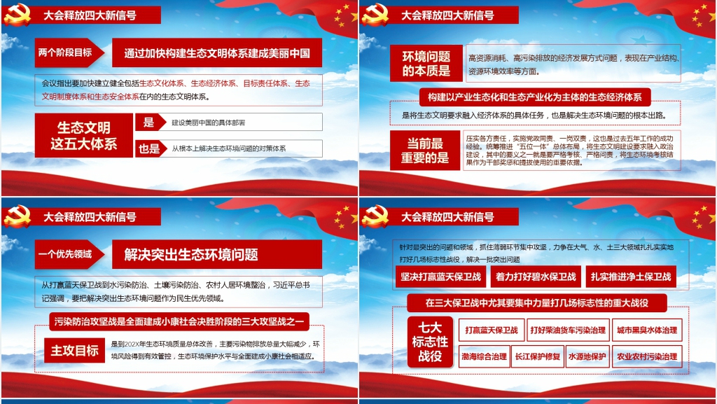 全国生态环境保护大会总书记重要讲话解读PPT 全国生态环境保护大会总书记重要讲话解读PPT