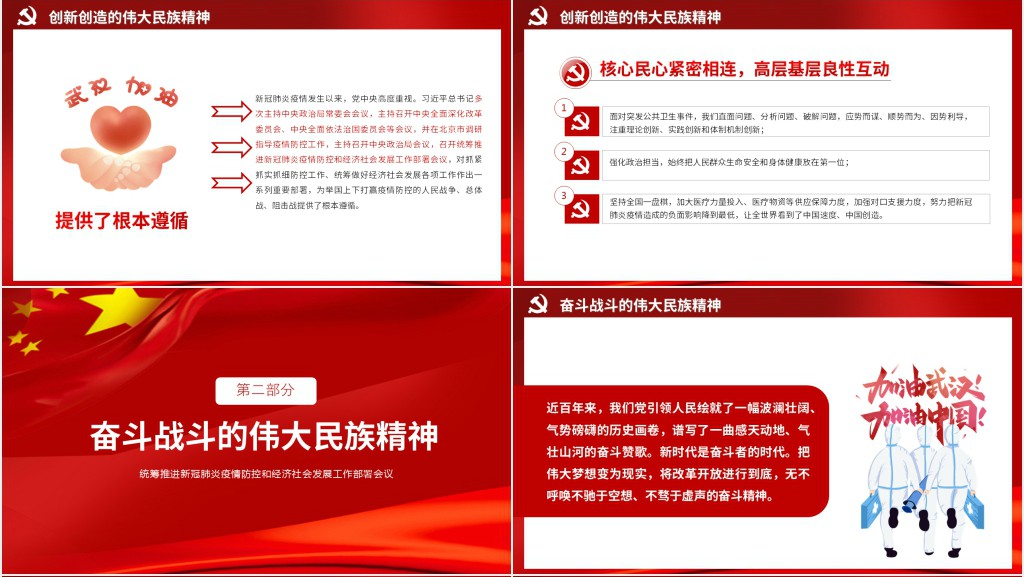 全国人民抗击疫情精神PPT党课 全国人民抗击疫情精神PPT党课