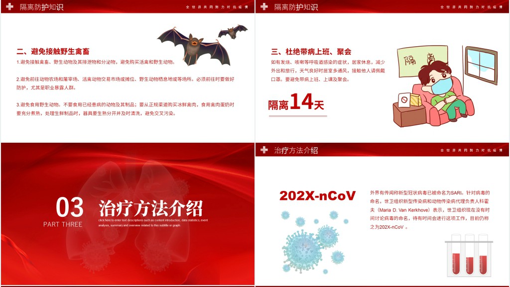 疫情当前不分国界PPT模板 疫情当前不分国界PPT模板