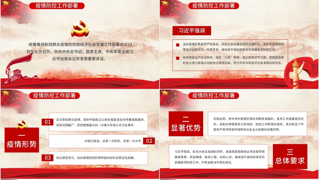 新冠肺炎疫情防控工作部署PPT模板 新冠肺炎疫情防控工作部署PPT模板