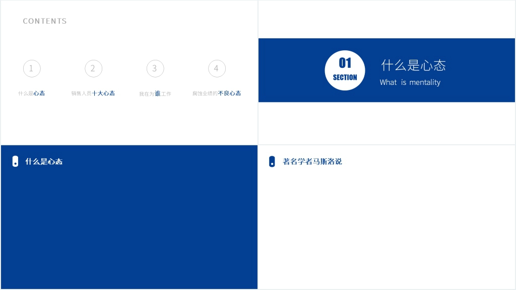蓝色大气商务销售员心态调整培训PPT模板 蓝色大气商务销售员心态调整培训PPT模板