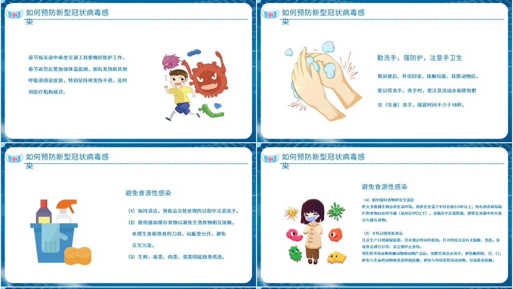 蓝色什么是新型冠状病毒如何预防PPT课件 蓝色什么是新型冠状病毒如何预防PPT课件
